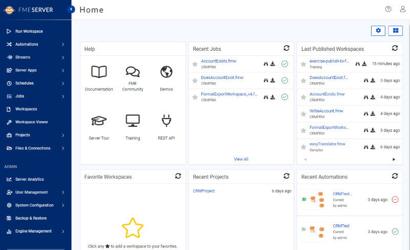 FME Server web interface